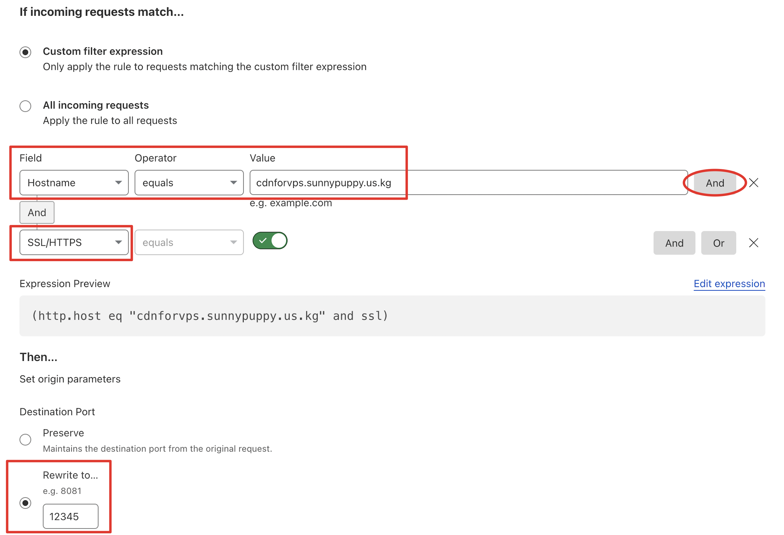 add origin rule on cloudflare